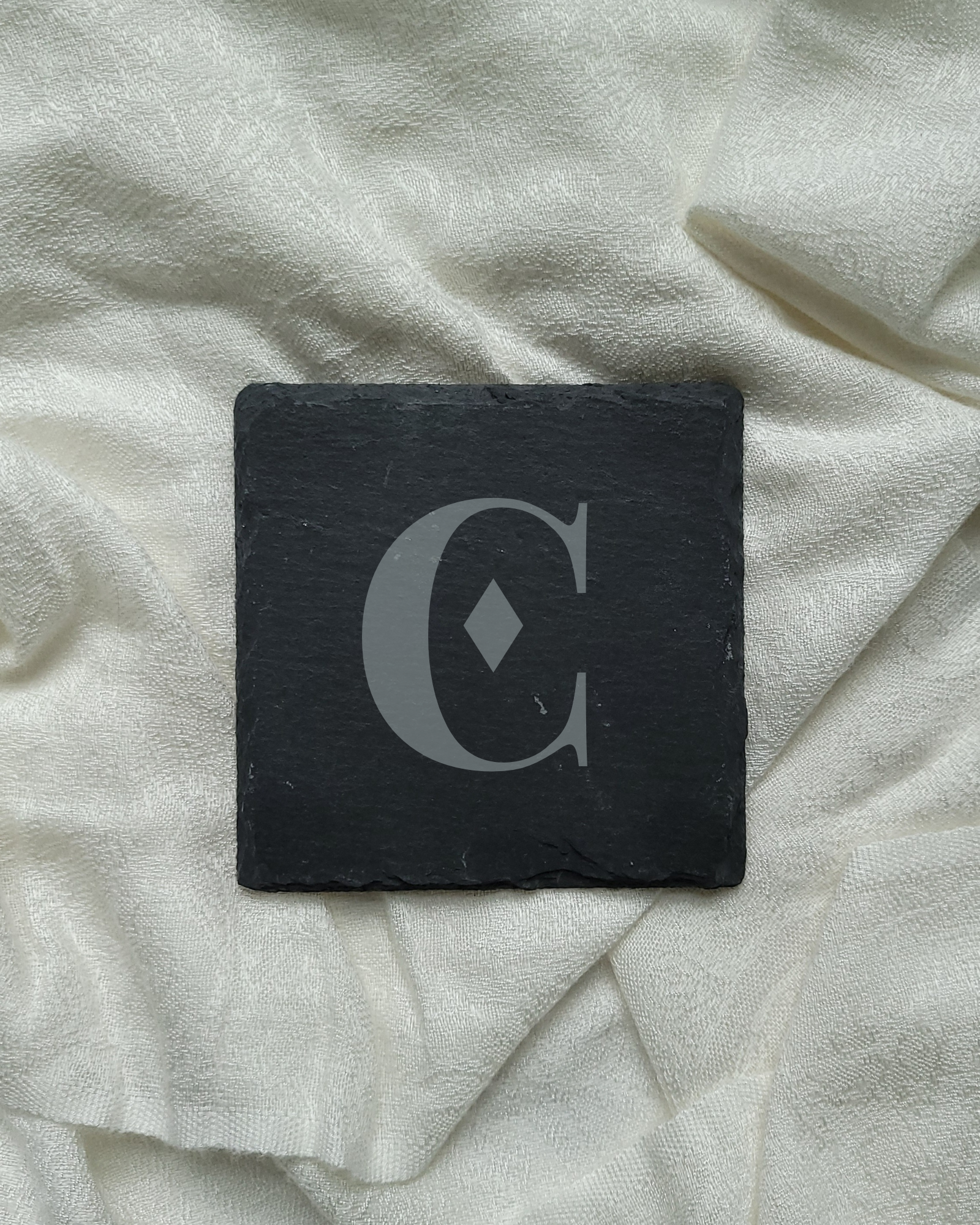 Diamond) Engraved Monogram Slate Coasters (4 Pack) – Sapling & Cedar Custom  Co